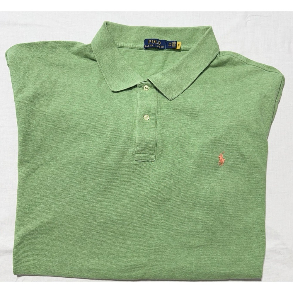 Polo Ralph Lauren Mens Polo Shirt 4XB Green Short Sleeve Classic Fit